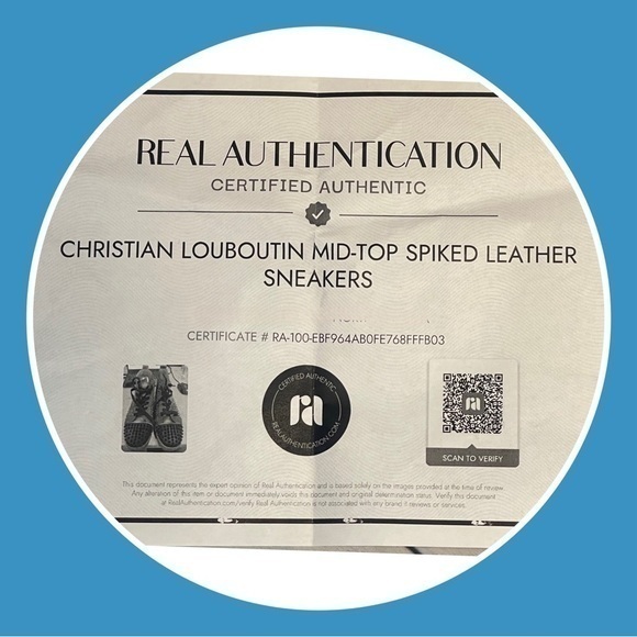 🔥 CHRISTIAN LOUBOUTIN MID-TOP STUDDED SNEAKERS – CERTIFIED AUTHENTIC 🔥 - Picture 9 of 9